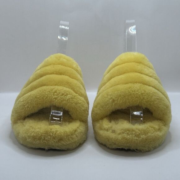 UGG Kids Fluff Yeah Slide Slippers Yellow Sheepskin Youth Size 13 1098494K - Picture 13 of 16